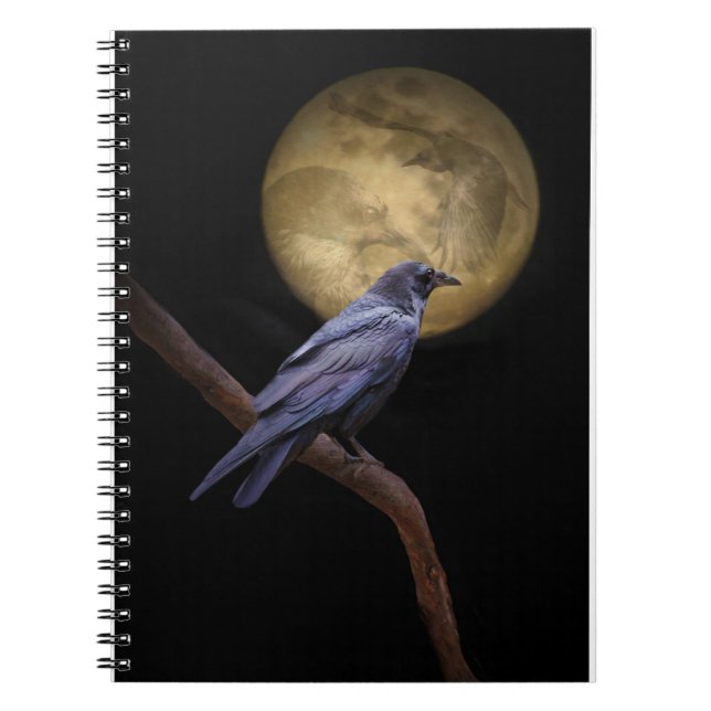 Raven and Moon Journaling Notebook Notizblock (Vorderseite)