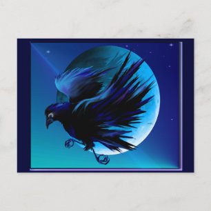Raven and Moon_ Postcard Postkarte