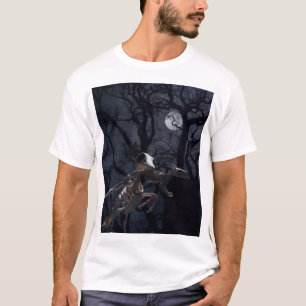 Raven and Rat Skeleton in Moonlight T-Shirt