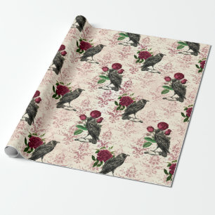 Raven and Rose Damask Geschenkpapier