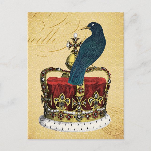 Raven and Royal Crown Postkarte (Vorderseite)