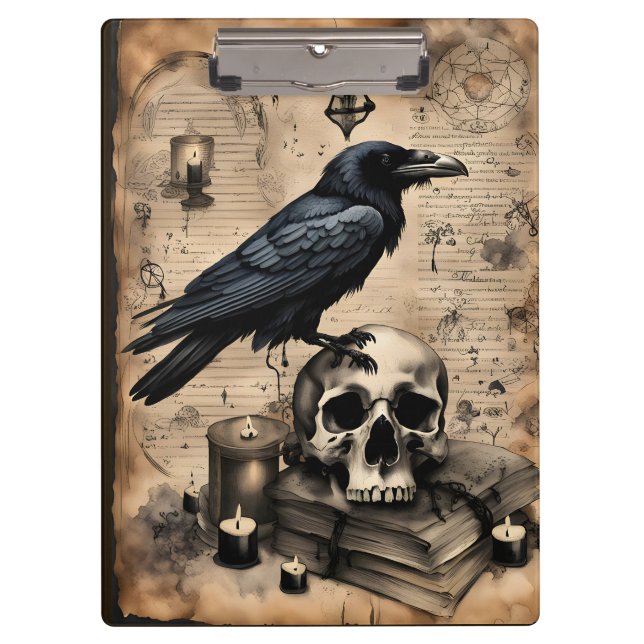Raven and Skull Arcane Page Klemmbrett (Vorderseite)