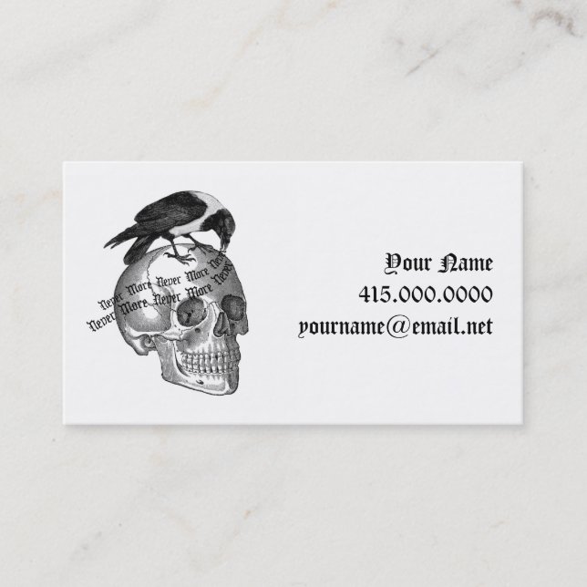 Raven and Skull Blogger Card Visitenkarte (Vorderseite)