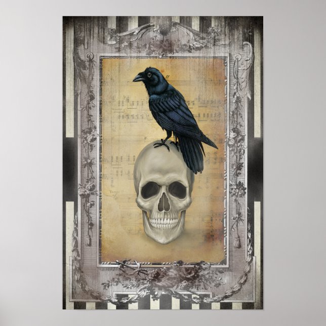 Raven and Skull halloween Poster (Vorne)