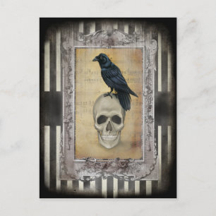 Raven and Skull Postkarte