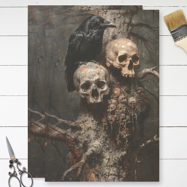 Raven and Skulls Spookoky Dekoupage Tissue Seidenpapier (Von Creator hochgeladen)
