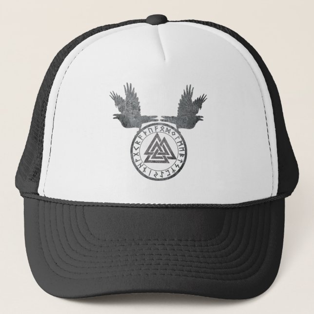 Raven-and-Valknut Truckerkappe (Vorderseite)