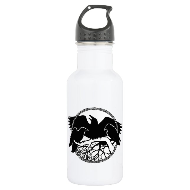 Raven Art Cool Crow Art Sport Flasche Edelstahlflasche (Vorderseite)