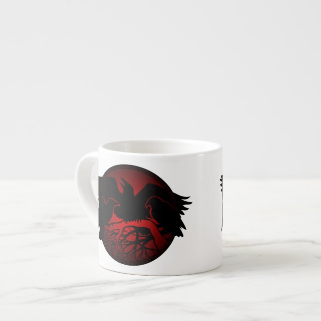 Raven Art Cup Native Art Raven Coffee Espresso Cup Espressotasse (Vorderseite Links)