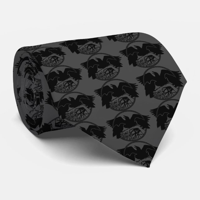 Raven Art Krawatte Wildlife Crow / Raven Necktie G (Gerollt)