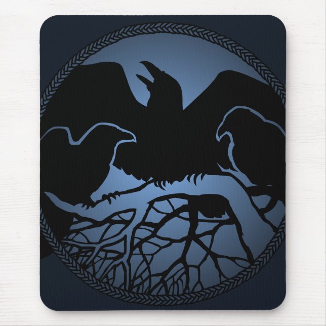 Raven Art Mouspads Coole Crow Art Computergeschenk Mousepad (Vorne)