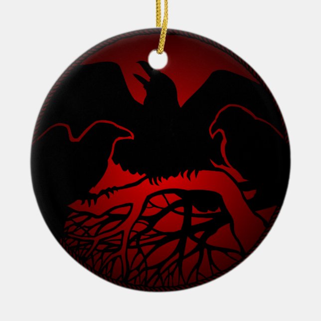 Raven Art Ornament Black Crow Dekorationen Geschen (Vorne)