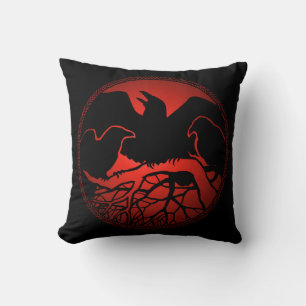 Raven Art Pillow Native Spirit Animal Raven Pillow Kissen