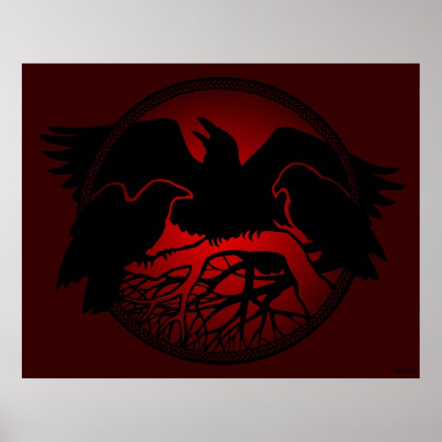 Raven Art Posters Native Wildlife Art Prints Deco Poster (Vorne)