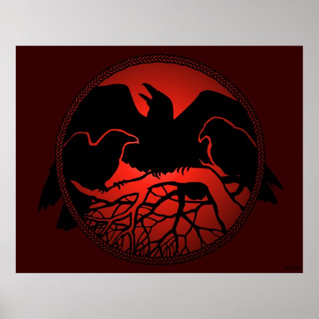 Raven Art Posters Native Wildlife Art Prints Deco Poster (Vorne)