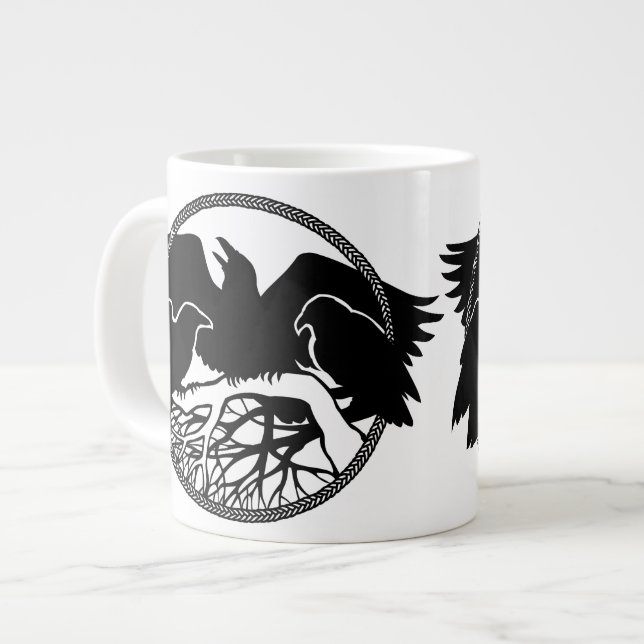 Raven Art Tasse Wild Bird Coffee Tasse Raven Cup (Vorderseite Links)