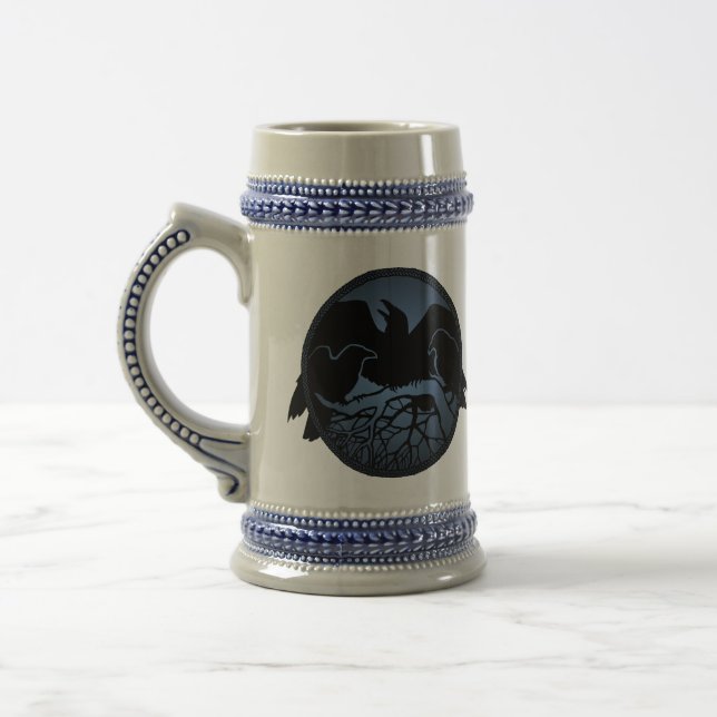 Raven Art Tasse Wild Bird Tasse Raven Stein (Links)