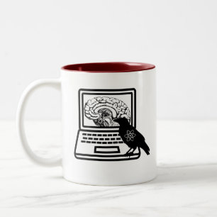 Raven Atom Brain Laptop Zwei Tone Kaffee Tasse