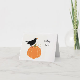RAVEN AUF PUMPKIN HALLOWEE/FALL-KARTE DANKESKARTE
