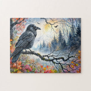Raven Autumn Wassercolor Art Puzzle