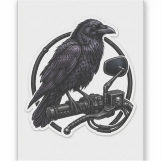 Raven Biker Aufkleber — Gothic Motorradlenkeraufkl
