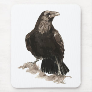Raven Bird & Animal Art Mousepad