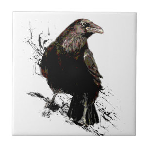 Raven Bird Art Collection Fliese