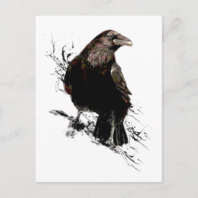 Raven Bird Art Collection Postkarte (Vorderseite)