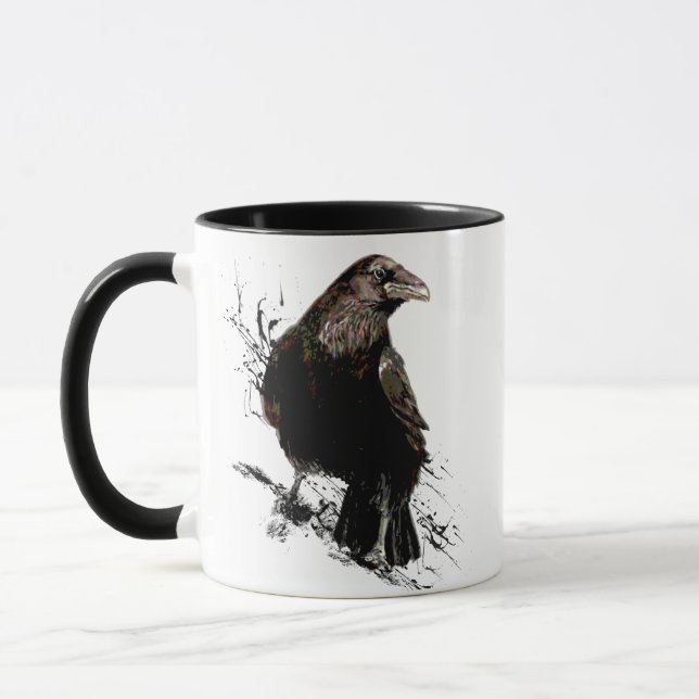 Raven Bird Art Collection Tasse (Links)