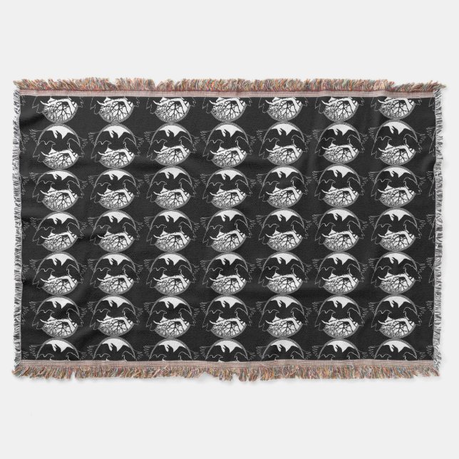 Raven Bird Blanket Spirit Animals Throw Blankes Decke (Vorderseite)
