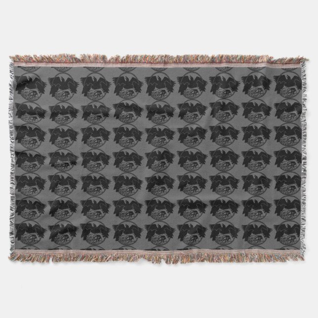Raven Bird Blanket Spirit Animals Throw Blankes Decke (Vorderseite)