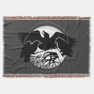 Raven Bird Blanket Spirit Animals Throw Blankes Decke