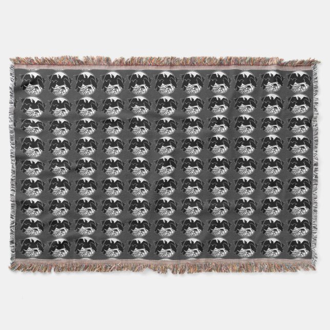 Raven Bird Blanket Spirit Animals Throw Blankes Decke (Vorderseite)