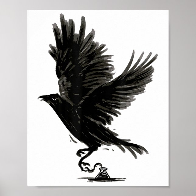 Raven Bird Crow Tattoo _1 Poster (Vorne)