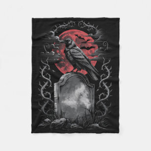 Raven Bird Gothic Raven Art Friedhof Fantasy Fleecedecke