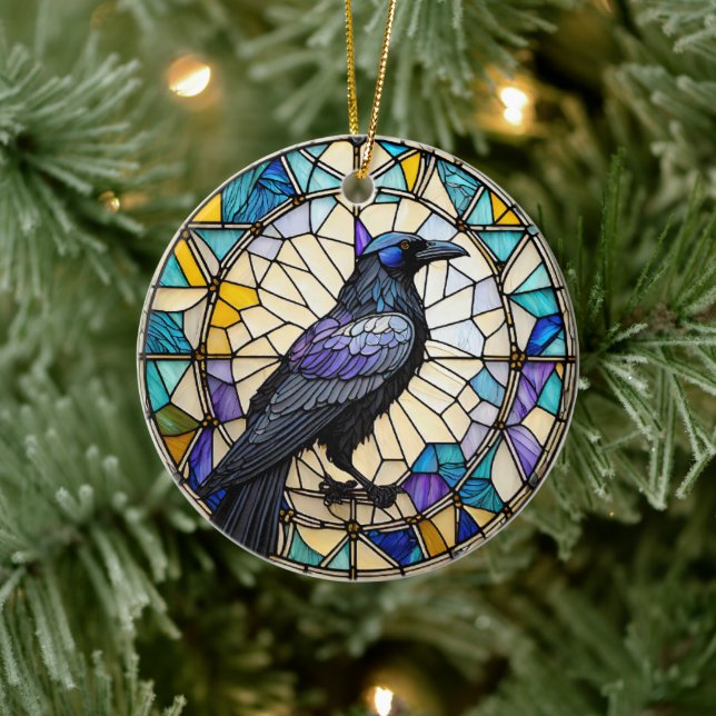Raven Black Bird Keramik Decorative Ornament (Baum)