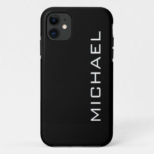 Raven Black Solid Color Minimalistischer Name Case-Mate iPhone Hülle