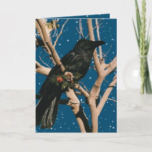 Raven Christmas Holiday Nature Bird Animal Crow Feiertagskarte