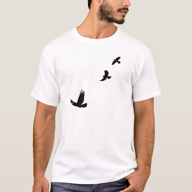 Raven & Common Grackles Birdlovers Geschenk T-Shirt (Vorderseite)