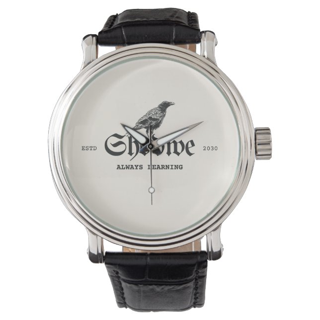 Raven Crest Immer Lernen Armbanduhr (Vorderseite)