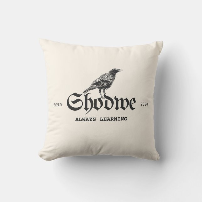 Raven Crest Immer Lernen Kissen (Vorderseite)