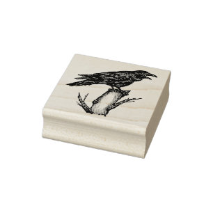Raven Crow auf Branchentücher und Tinte Zeichne Ha Gummistempel