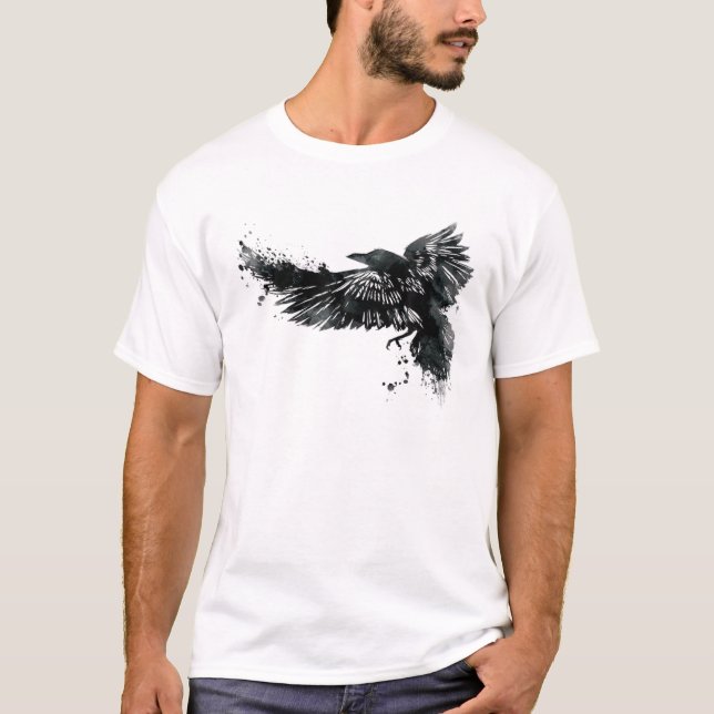 Raven Crow Bird Raven T-Shirt Tattoo Shirt Art T - (Vorderseite)