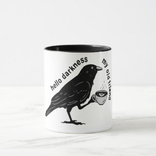 Raven Crow Coffee Fall   Niemals mehr Poe gothisch Tasse
