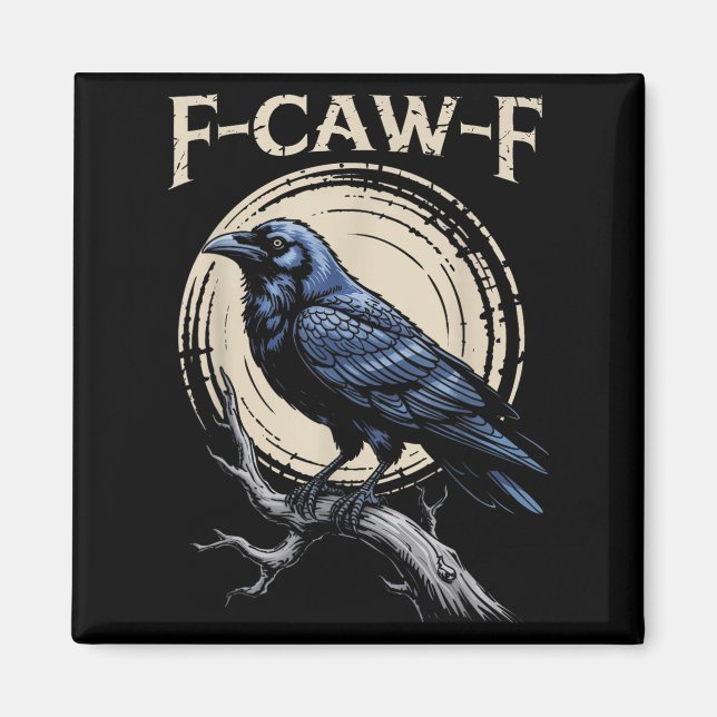 Raven Crow F-craw-f Halloween Bird Fcawf Gothic Sp Magnet (Vorne)