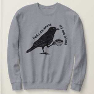 Raven Crow Kaffee Herbst   Niemals mehr Poe gothic Sweatshirt
