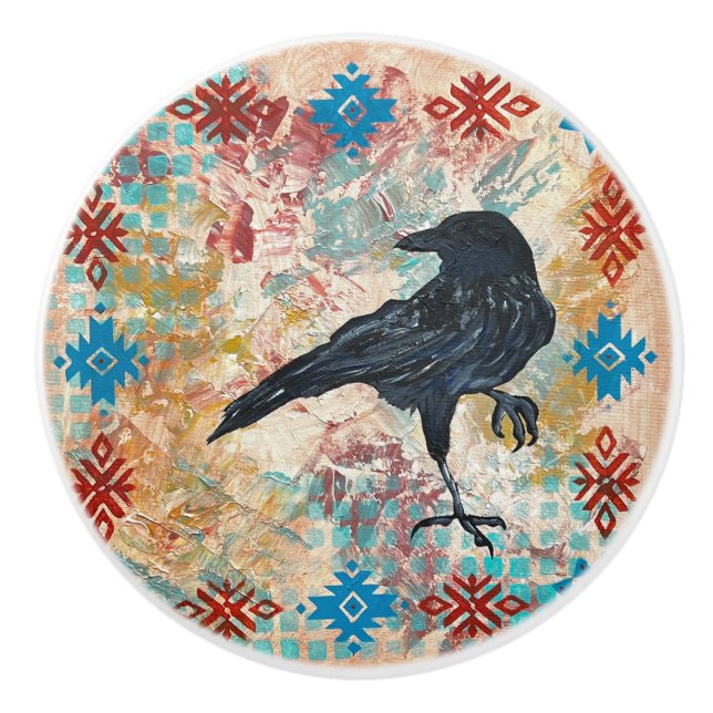 Raven Crow Knob Keramikknauf (Vorderseite)