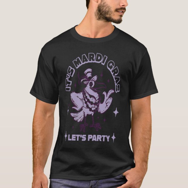 Raven Crow Mardi Gras Party Parade Shenanigans Car T-Shirt (Vorderseite)