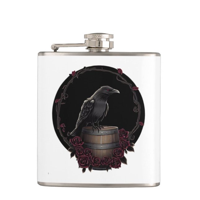 Raven/Crow Whiskey Flask Flachmann (Vorderseite)