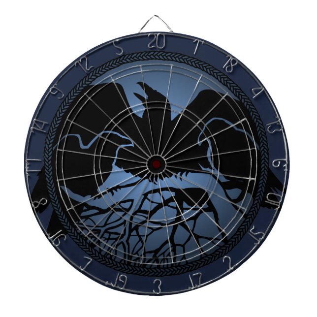 Raven Dartboard Cool Tribal Raven Art Dartboard Dartscheibe (vorne)